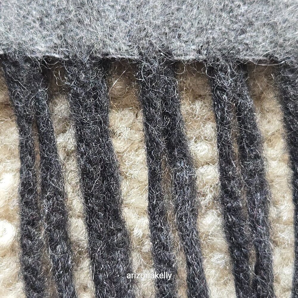 NWOT Begg x Co Cashmere Grey Fringe Scarf - Picture 7 of 12
